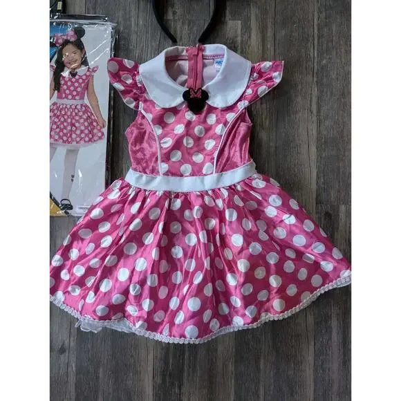Spirit Halloween Mickey & Friends Minnie Mouse Costume Pink Dress Size 3-4T - Picture 3 of 10